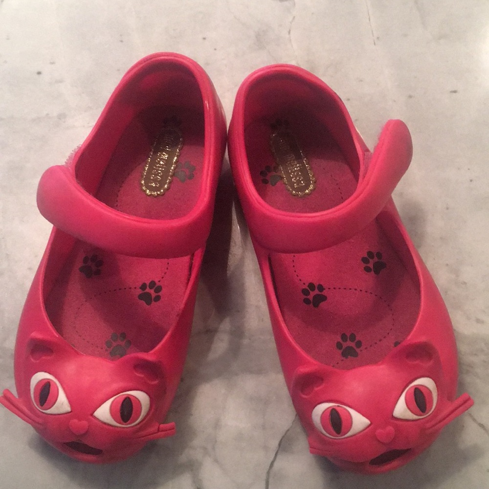 Mini Melissa pink cat shoe size 8 toddler
